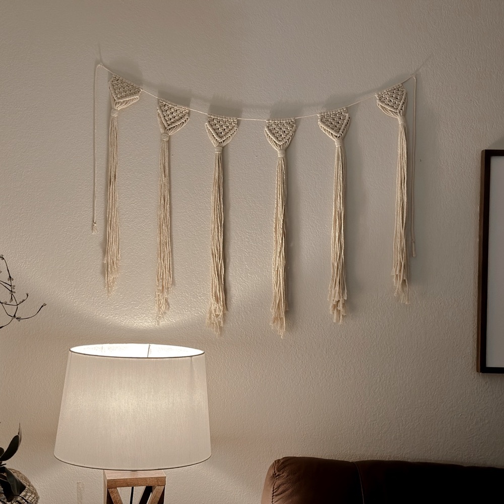 Macrame banner wall hanging